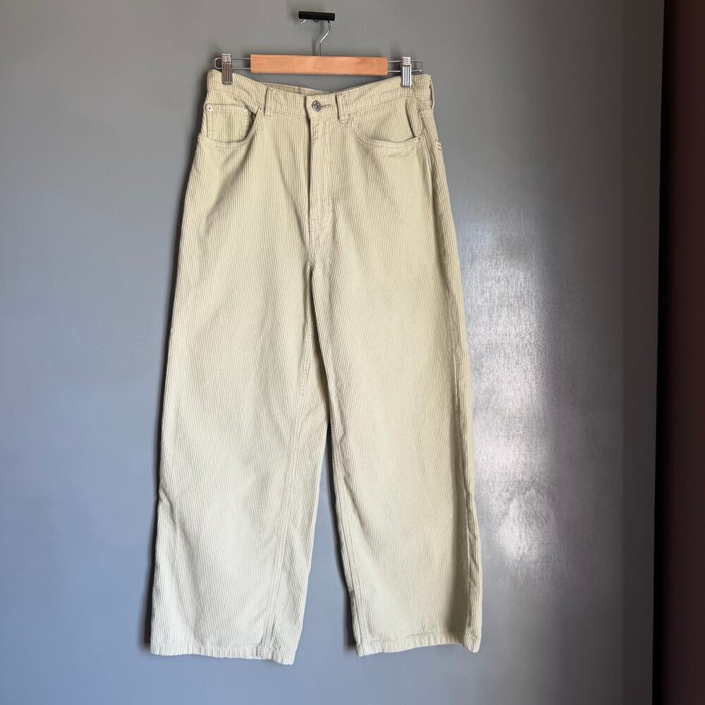 Urban Outfitters BDG Women's 29 Creamy Lime Green Corduroy Pants Trousers Grunge
